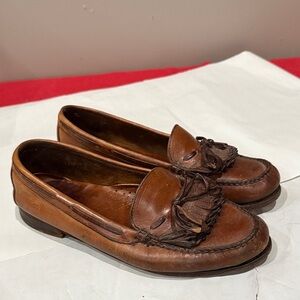 Dexter Tan Leather Loafers with Tassels